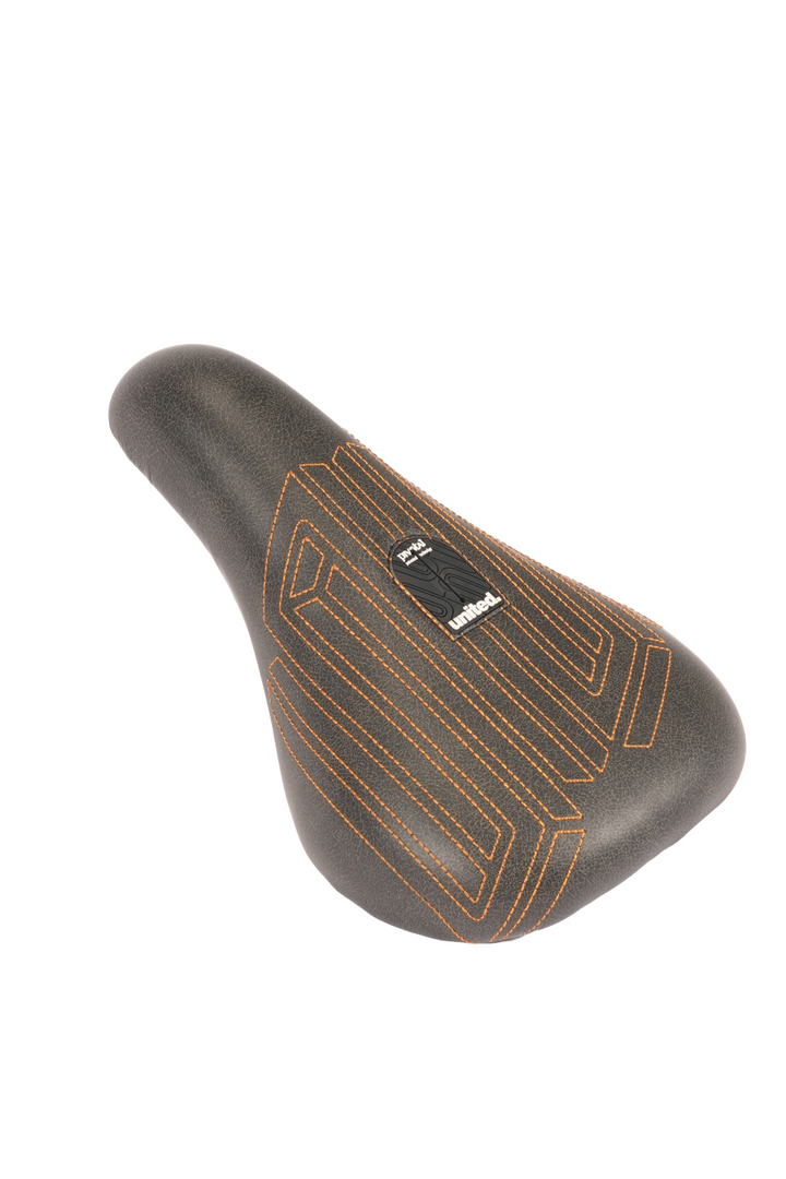 United Squad Fat Pivotal Seat Black With Orange Stitch