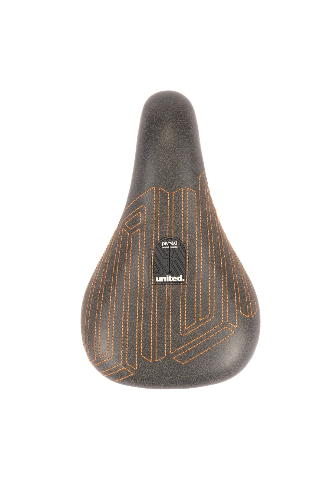 United Squad Fat Pivotal Seat Black With Orange Stitch